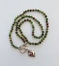 Green fire agate hand knotted beaded necklace  - Image 2
