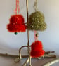 3 red and gold jingle bells - Image 1
