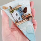 Driftwood Miniature Cottage Wall Hanging - Sustainable Decoration Gift