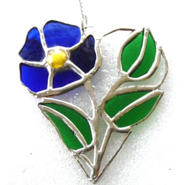 Pansy Heart Suncatcher Stained Glass Flower 022