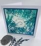Original gelli print seaweed greetings card. - Image 2