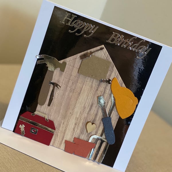 Handmade Tool Shed Birthday Card