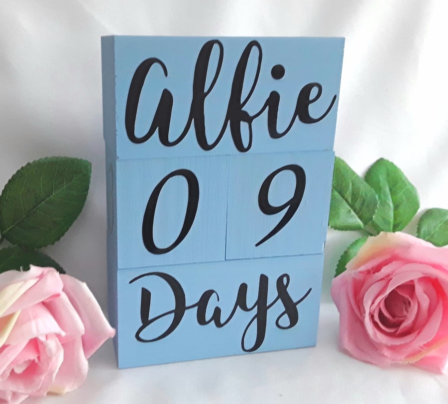 Milestone Wood Blocks, Personalised Wood Blocks, Nursery Decor, Baby Room Decor,