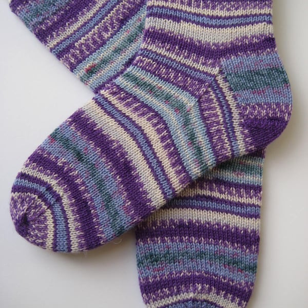 hand knit womens wool socks UK 6-8