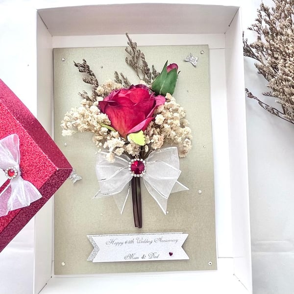 Luxury Handmade Personalised Wedding Anniversary Card with Box