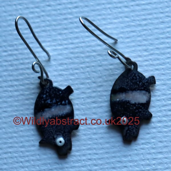 Saddleback pig earrings