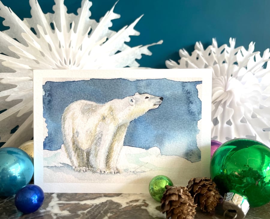 Pack of eight 'Polar Night' Christmas cards