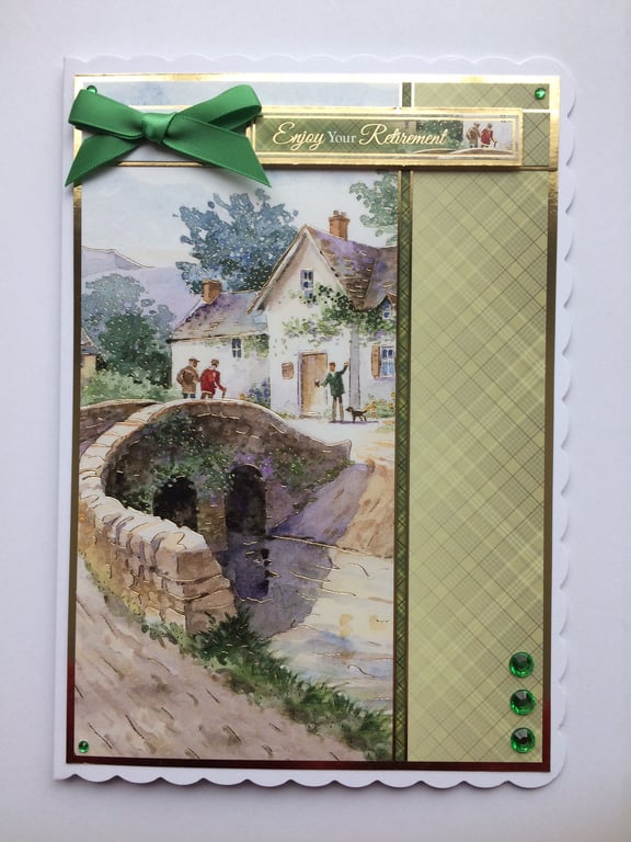 3D Luxury Handmade Card Relax and Enjoy Your Retirement Village Gentlemen