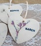 Personalised Bridesmaid Maid of Honour Friend Ceramic Heart - Image 1