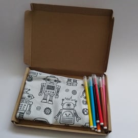Robot Pencil Case to Colour, Letterbox Gift