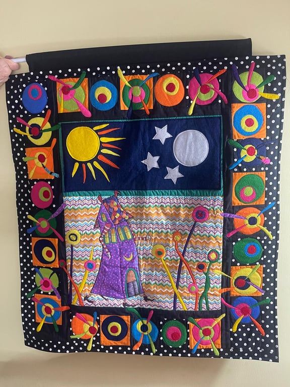 My House of Whimsy - Handmade Textile Wall Hanging for Child's Room