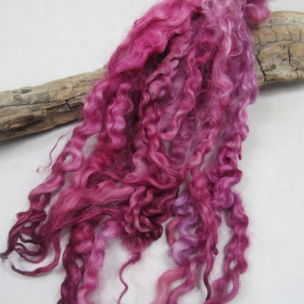 20g Naturally Dyed Dark Pink Masham Locks