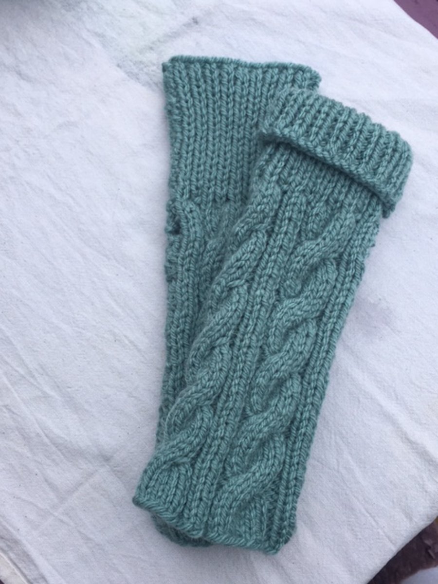 Adult Wrist Warmers - Duck Egg 