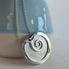 Sterling silver sea shell pendant - lovely chunky design