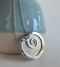 Sterling silver sea shell pendant - lovely chunky design