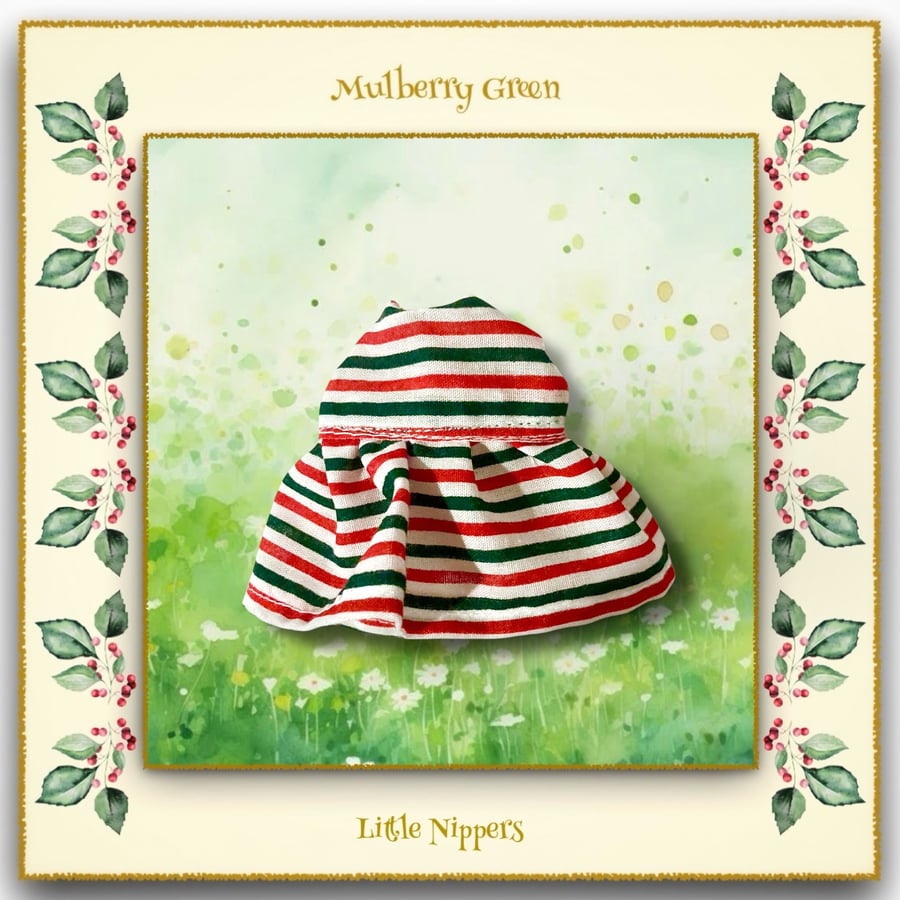 Little Nippers Red, Green and White Striped Dress