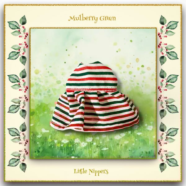 Little Nippers Red, Green and White Striped Dress