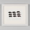Nine Tiny Armadillos - original lino print