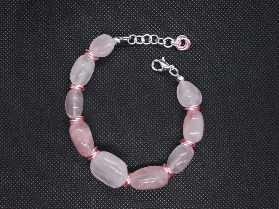 Rose quartz tumble bracelet
