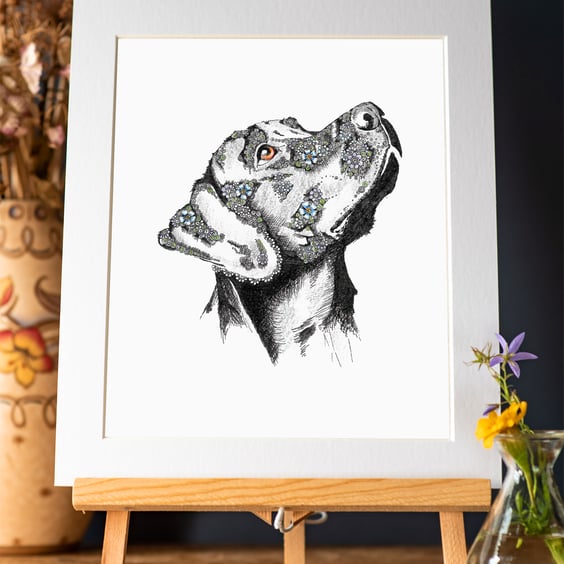 Black Labrador Art Print 10 x 12”