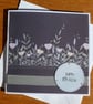 Happy Birthday Card - Pastel Floral on Slate Background