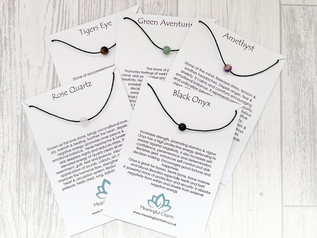 Crystal Cord Necklace, Gemstone Choker, Summer, Beach, Boho Jewellery, Witchy