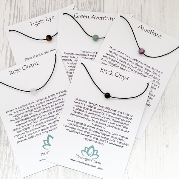 Crystal Cord Necklace, Gemstone Choker, Summer, Beach, Boho Jewellery, Witchy