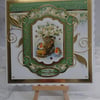 3D Luxury Handmade Christmas Card Season's Greetings Robins Garden Boot Snow