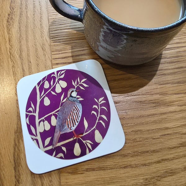 Partridge in a Pear Tree Coaster