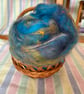 100% Wool Art Batt. Blue & Yellow - Image 3