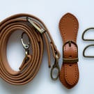 Tan Buckle Clasp & Strap Hardware Kit for Making a Felt Bag on a Ball
