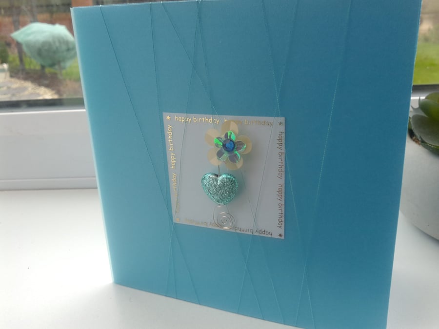 Unusual heart spiral birthday card