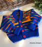 Hand Knitted Designer Baby Cardigan, Booties,  Hat Gift Set 0-3 months  - Image 4