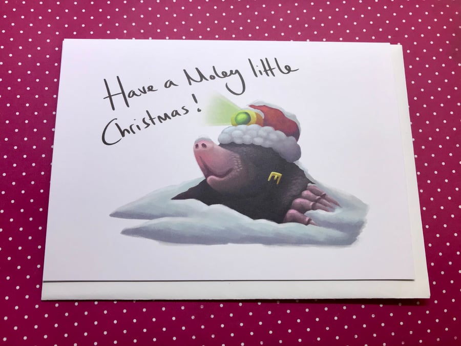 'Have a moley little Christmas' Blank Greeting Card