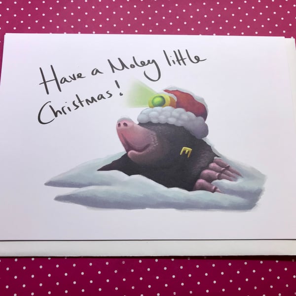 'Have a moley little Christmas' Blank Greeting Card