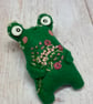 Felt Art Doll Floral Frog Pink - Image 2