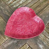 Heart shaped dish in textured stoneware
