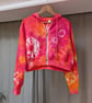 Tie dye cropped long sleeve zip hoodie (L) - Image 5