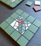 Festive Coaster Set - Two Mosaic Holly Coasters - Image 5