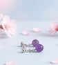 Natural Amethyst & Sterling Silver Chain Drop Earrings – Handmade - Image 3