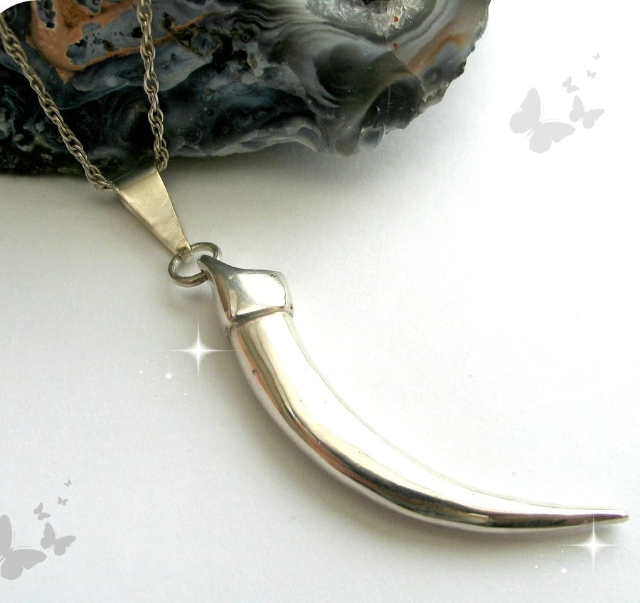 Silver Tusk Necklace