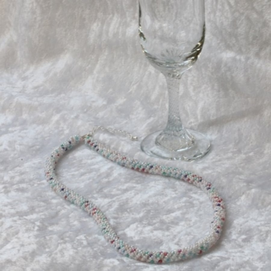 Pearly White Russian Spiral Necklace