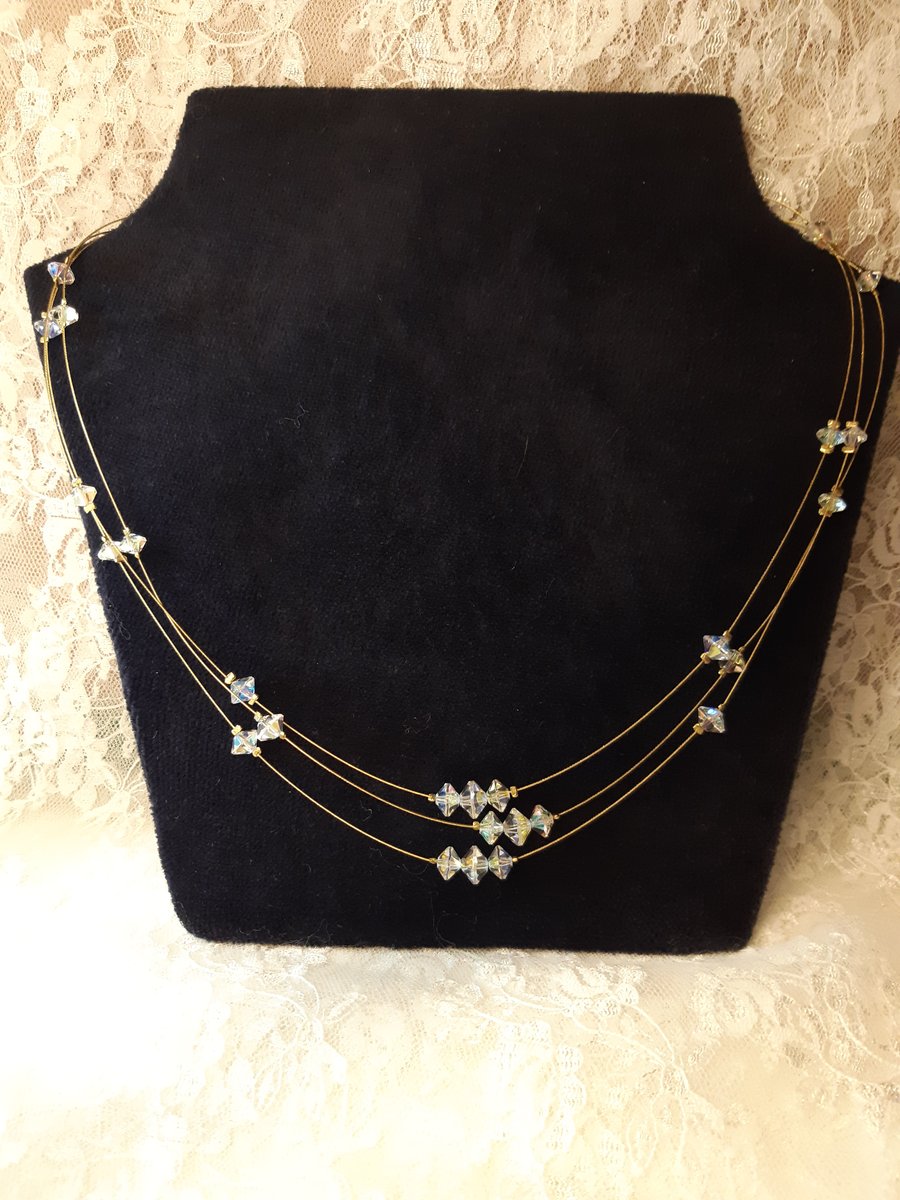 Crystal multi-strand necklace