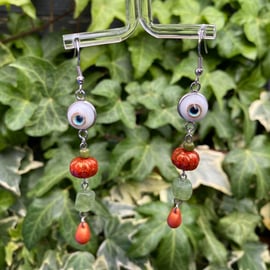 Ultimate Halloween Earrings - Eye & Pumpkin