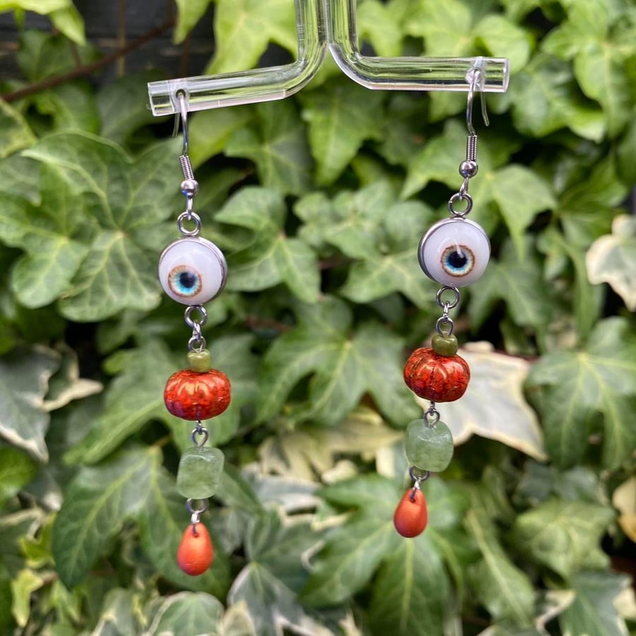 Ultimate Halloween Earrings - Eye & Pumpkin