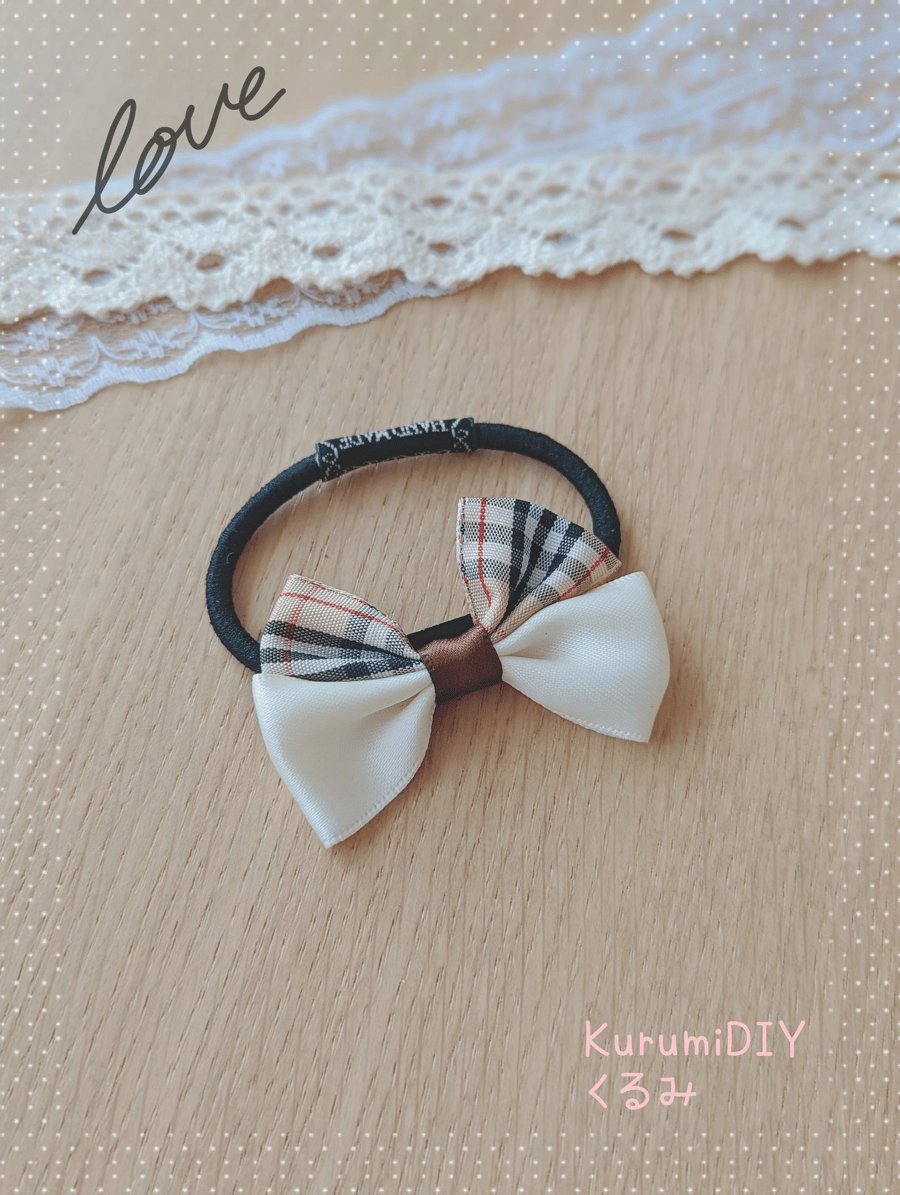 Handmade Plaid, tartan checkered bow hair tie