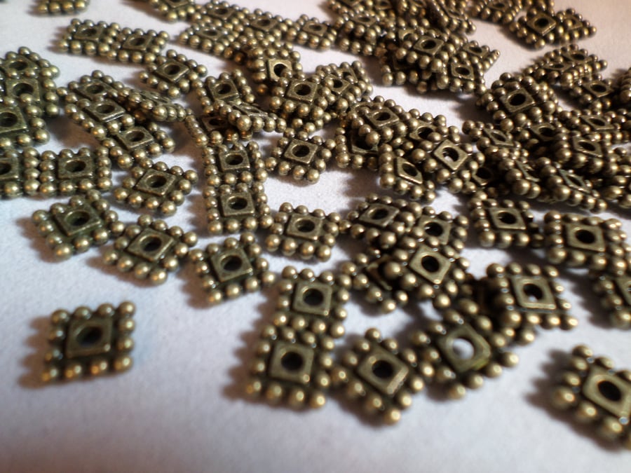 100 Tibetan Silver, Gold & Bronze Spacer Beads - Choose 4mm, 6mm, 8mm Sizes