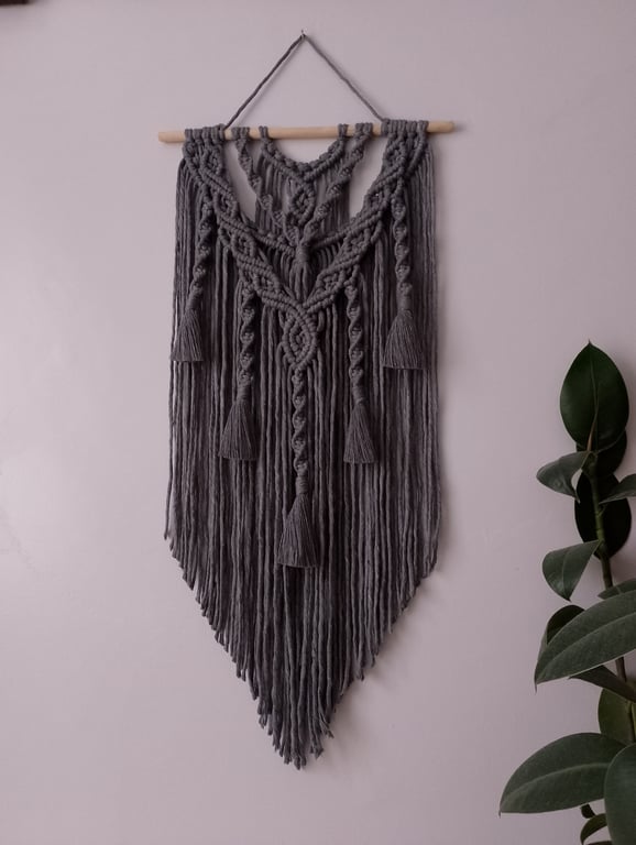Grey Macrame Wall Hanging