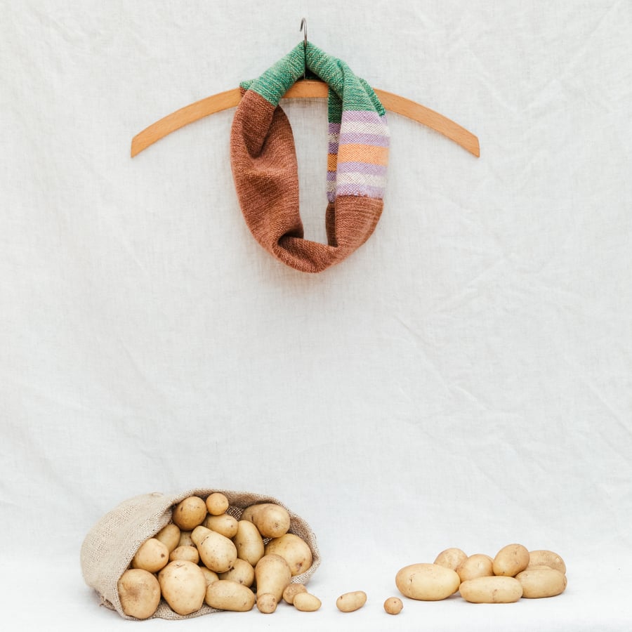 Hand Woven Lambswool Collar - Potato