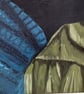 Abstract Original Oil Painting Blue and Moss Green Square  - Image 3